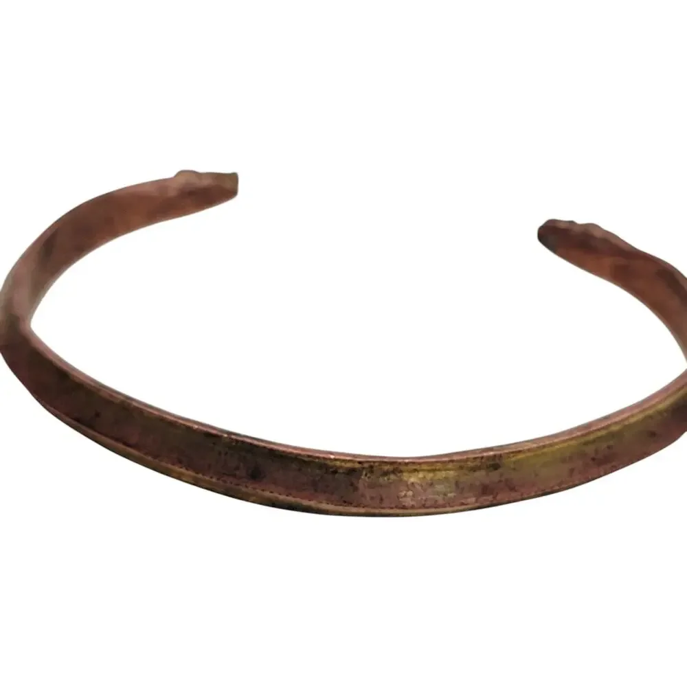 Vintage Copper Dragon Cuff Bracelet Tribal Makara Beast Torc Bangle Viking 30g